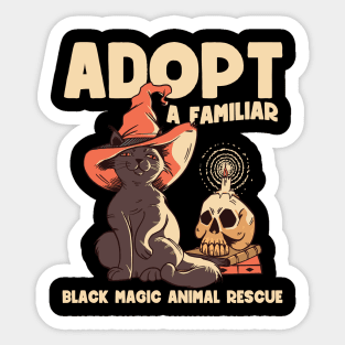 Adopt a familiar | Funny Witchy Cat Mom Sticker